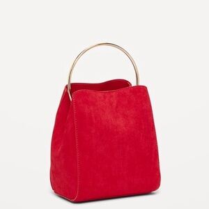 Old Navy Vibrant Red Mini Bag with Gold Handle